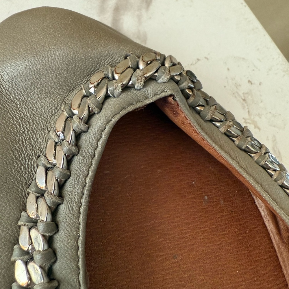 Jeffrey Campbell Ibiza Flats, Green-Beige, Size 10, GUC - Picture 10 of 14